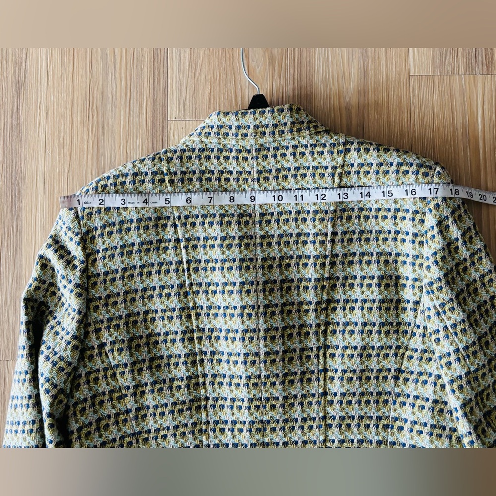 VTG Talbots Blazer Green Tweed Wool Blend Womens 10 Office Academia Preppy USA - Picture 10 of 11